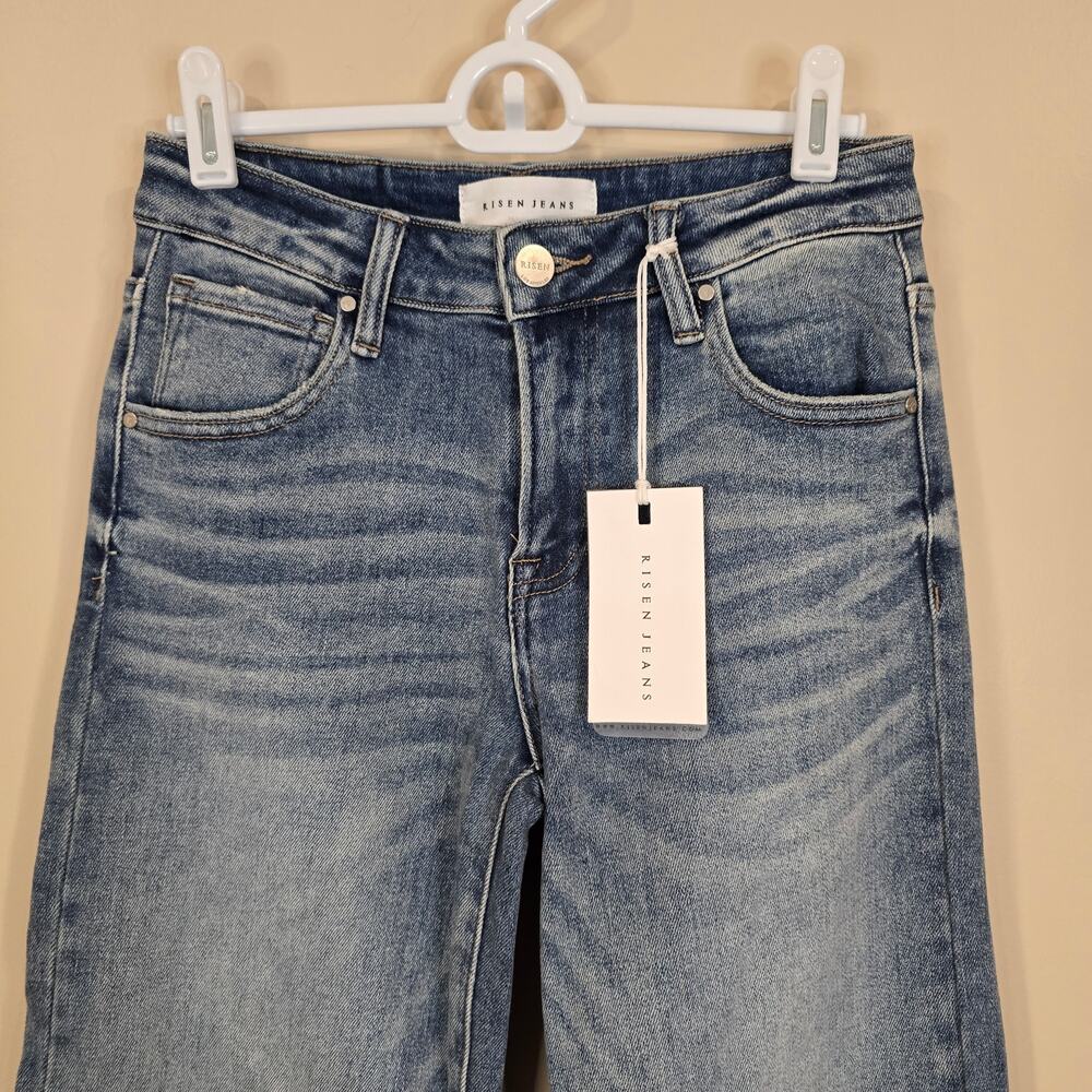 NEW NWT Women's Risen Mid Rise Wide Leg Denim Jeans | Size 1/25 - Picture 3 of 10